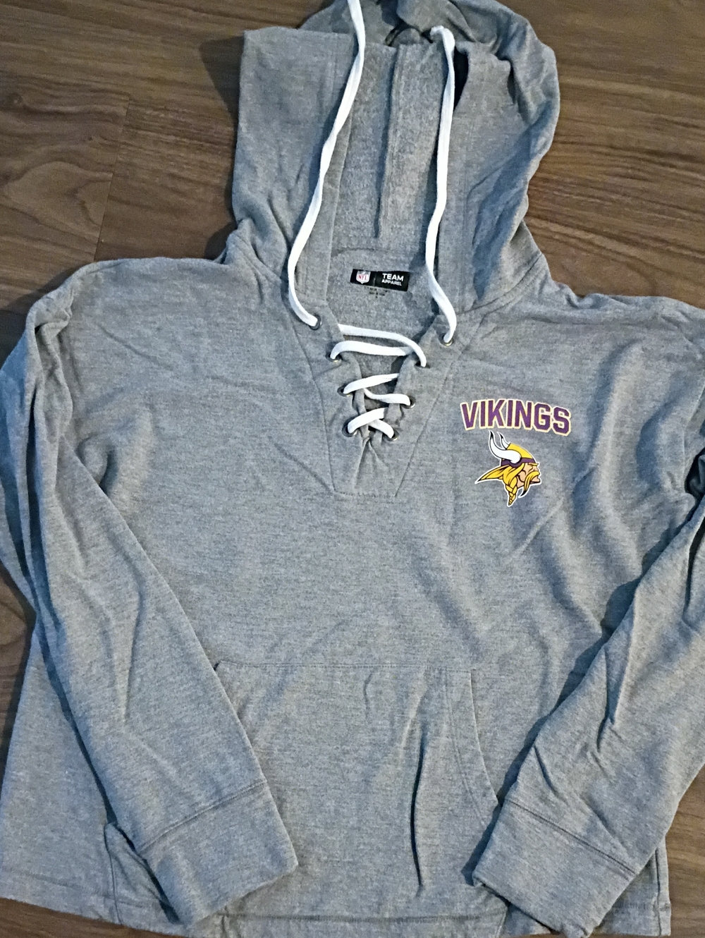 NFL Gray Hoodie with White Drawstrings